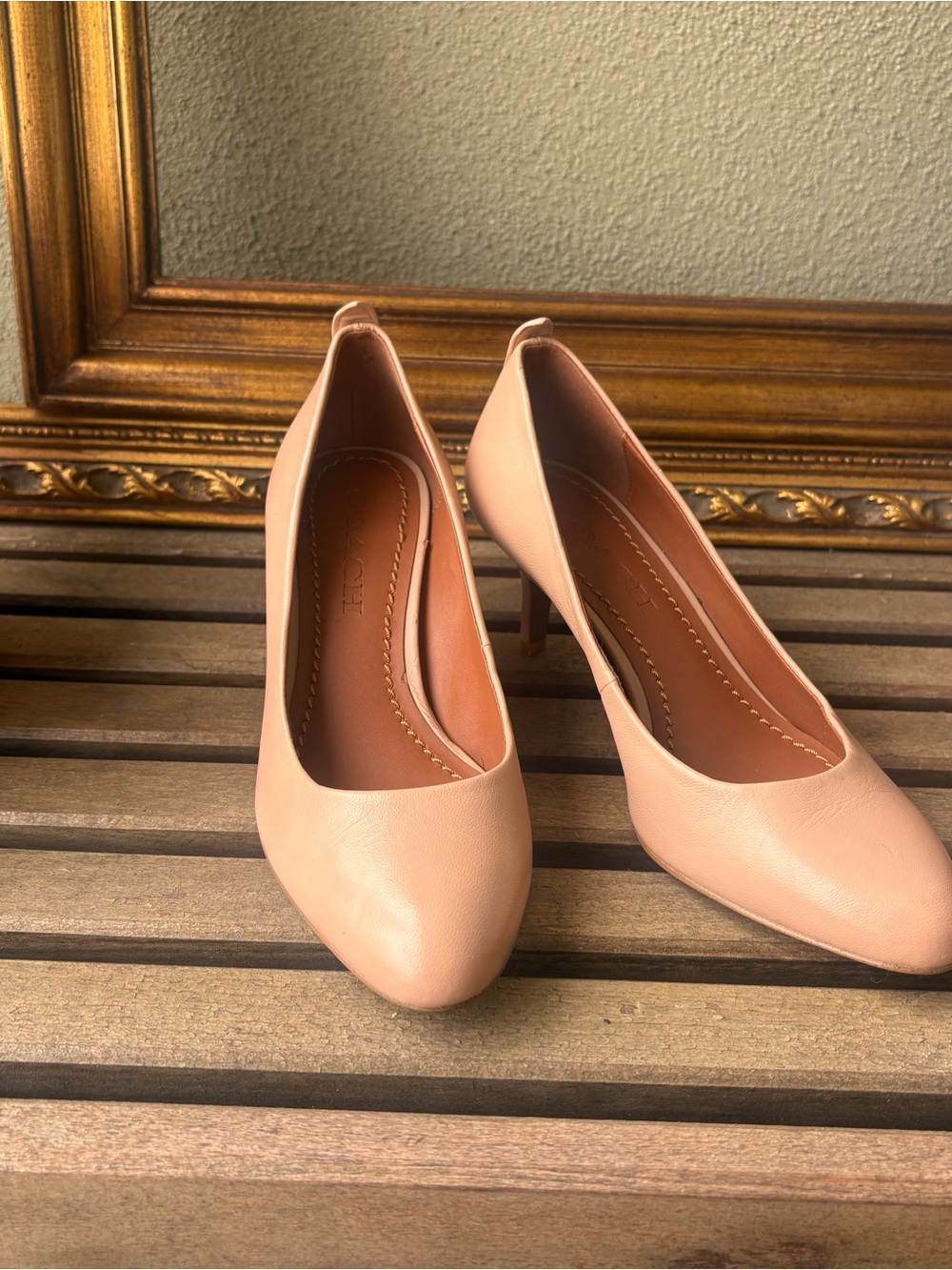 Coach Classic Women's Nude Pointed Toe Pumps court shoe 5.5.